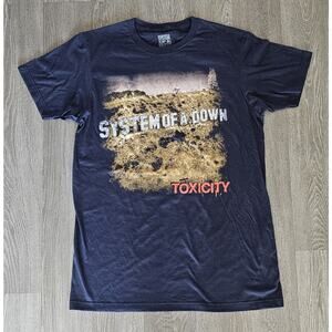 System Of A Down Toxicity Band T Shirt Unisex Medium Blue Black NWOT